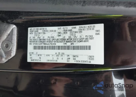 2013 Ford Escape S из США, поврежденный, VIN 1FMCU0F78DUC76359